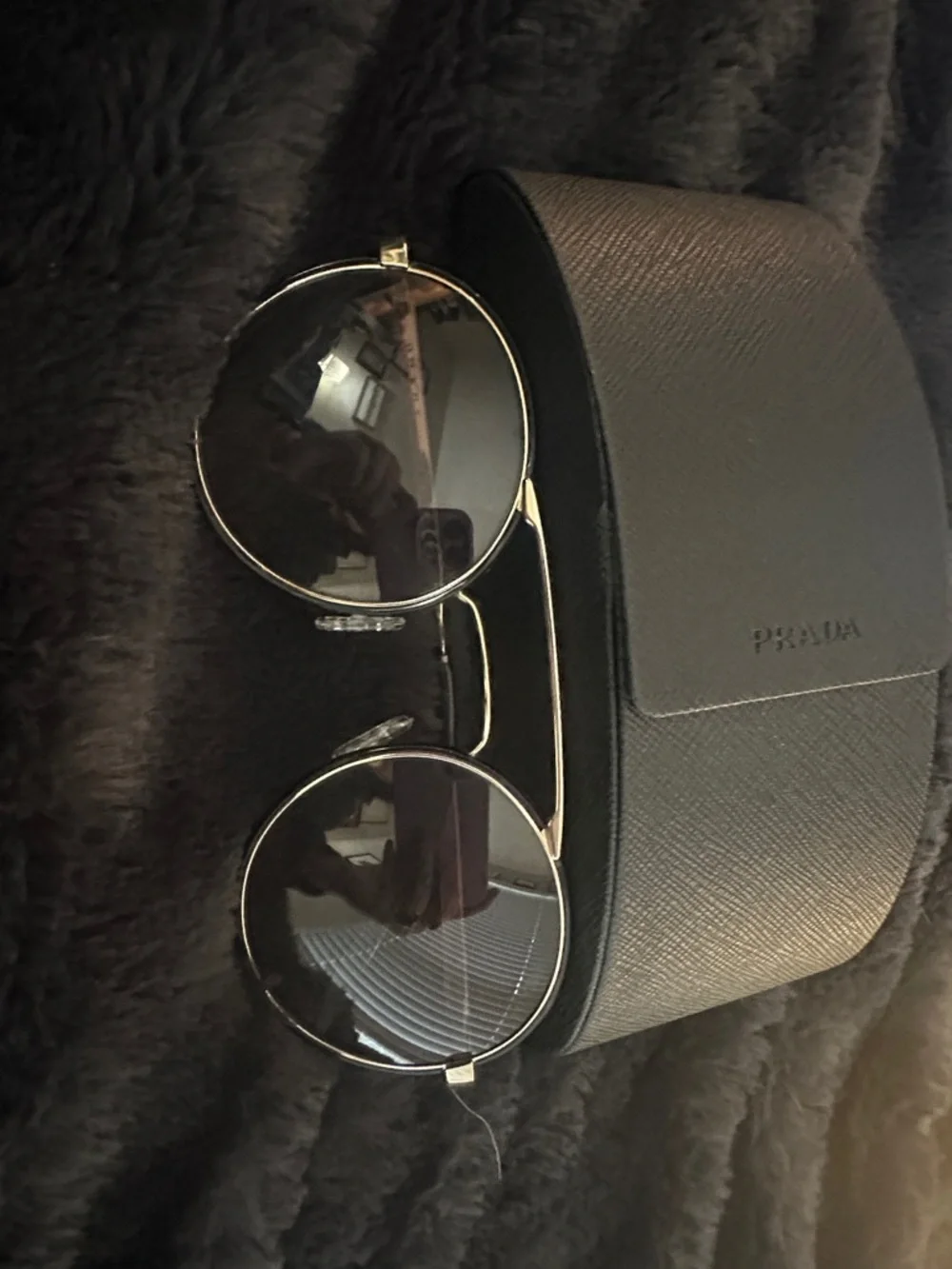 Prada Round Sunglasses - Gold Frame - Picture 7 of 7